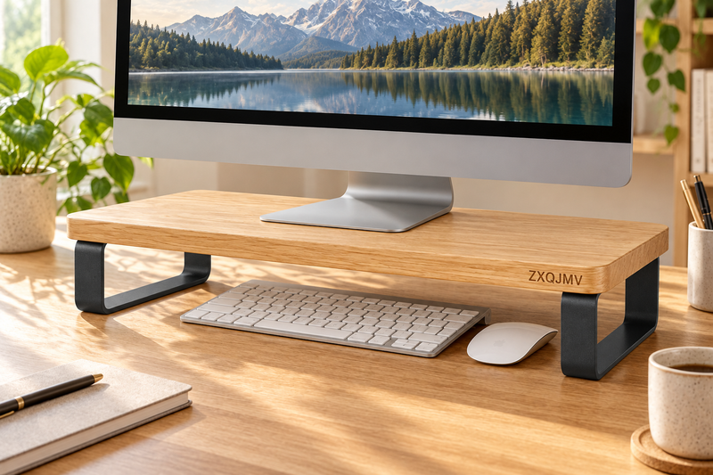 ZXQJMV Elevated Wooden Monitor Stand